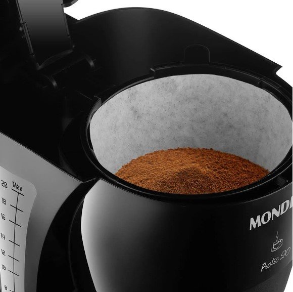 Cafeteira Elétrica Mondial Pratic em Inox Preta 127v - 3