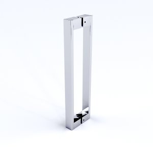 Puxador Porta Alumínio Barra Chata Pivotante Polido 20 Cm