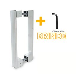 Puxador Porta Alumínio Barra Chata Pivotante Polido 20 Cm - 2