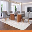 Ver imagem 7 de Sala de Jantar 180x90cm Tampo Mdf/vidro 6 Cadeira Cimol Ester Cimol Cinamomo/off/mad/linho Grafite