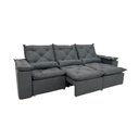 Ver imagem 6 de Sofá Retrátil e Reclinável 2,70m em Tecido Veludão C/pillow Nos Braços Athenas:cinza/270cm