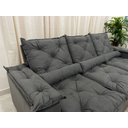 Ver imagem 5 de Sofá Retrátil e Reclinável 2,70m em Tecido Veludão C/pillow Nos Braços Athenas:cinza/270cm