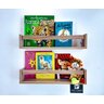 prateleira para livro infantil estante organizador de brinquedos de parede mdf madeira 2un 55cm - 2
