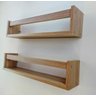 prateleira para livro infantil estante organizador de brinquedos de parede mdf madeira 2un 55cm - 3