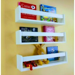 Kit 3 Prateleiras para Livros e Revistas Estante Organizadora de Brinquedos Nicho Revisteiro MDF 55 - 3 Kit 3 Prateleiras para Livros e Revistas Estante Organizadora de Brinquedos Nicho Revisteiro MDF 55 - 3
