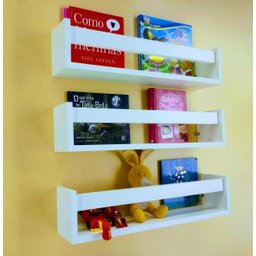 Kit 3 Prateleiras Para Livros e Revistas Estante Organizadora de Brinquedos Nicho Revisteiro Mdf 55  - 2