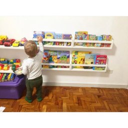 Kit 3 Prateleiras Para Livros e Revistas Estante Organizadora de Brinquedos Nicho Revisteiro Mdf 55  - 8