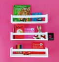 Ver imagem 1 de Prateleira para Colocar Livros e Brinquedos Quarto de Bebê Nicho MDF para Sala de Leitura 3un 55 cm
