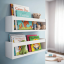 Ver mais imagens de Kit 2 Prateleiras Organizadoras de Livros de Criança Nicho Revisteiro de Parede Infantil 40cm