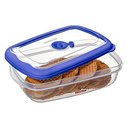 Ver imagem 3 de Pote Retangular Flor Plástico 1,26l Hermético Transparente/azul Sanremo