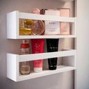 Ver imagem 2 de 3 Prateleira de Banheiro Lavabo Nicho Flutuante Branco Estante Organizadora Porta Shampu MDF 55 cm