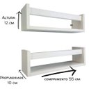 Ver imagem 3 de 3 Prateleira de Banheiro Lavabo Nicho Flutuante branco Estante Organizadora Porta Shampu Mdf 55 cm