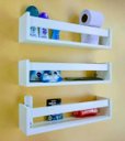 Ver imagem 1 de 3 Prateleira de Banheiro Lavabo Nicho Flutuante Branco Estante Organizadora Porta Shampu MDF 55 cm