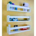 Ver imagem 1 de 3 Prateleira de Banheiro Lavabo Nicho Flutuante branco Estante Organizadora Porta Shampu Mdf 55 cm