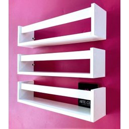 Nicho de Parede Porta Livro Pelúcia Bonecos para Quarto de Bebê Estante Livreiro Infantil 3Pçs 55cm - 1