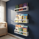 Ver imagem 3 de Kit 3 Estantes de Livros de Criança Prateleira Revisteiro de Parede Infantil MDF 55cm