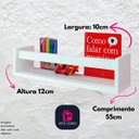 Ver imagem 7 de Kit 3 Estantes de Livros de Criança Prateleira Revisteiro de Parede Infantil MDF 55cm
