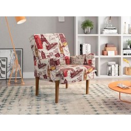 Poltrona Decorativa 1L Paty - Estampa Paris - 1