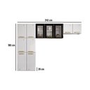 Ver imagem 2 de Cozinha Compacta Aço 3 Peças com Vidros Armários Aéreos e Paneleiro Multimóveis Cr20368 Branco-