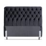 Cabeceira de Cama Box Queen 158 cm Padua Larhome Suede Veludo Preto. - 1