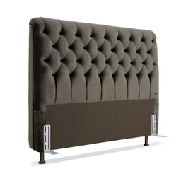 Cabeceira de Cama Box Queen 158 cm Padua Larhome Suede Veludo Marrom escuro. - 2