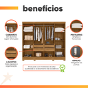Ver imagem 4 de Guarda Roupas Casal com Espelho Ripado 8 Portas 4 Gavetas Diamante Moval