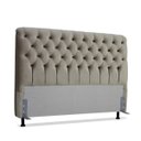 Ver imagem 1 de Cabeceira de Cama Box Casal 138 cm Padua Larhome Suede Veludo Marrom Claro.