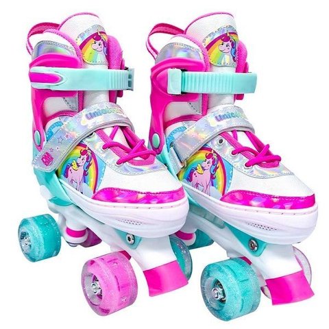 Patins Roller Ajustavel Unicornio Tam G Dm Toys