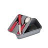Marmita Com Porta Talher Tampa e Trava 900 ml Plastico:Cinza - 2