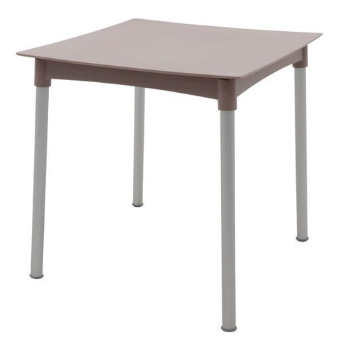Mesa Tramontina Diana 70cm em Polipropileno Camurça com Pernas de Alumínio Anodizado
