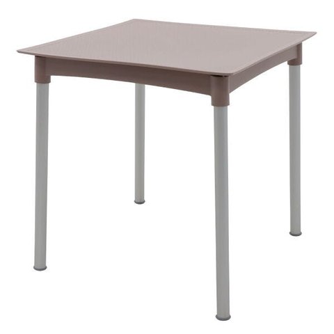Mesa Tramontina Laura Rattan 70cm em Polipropileno Camurça com Pernas de Alumínio Anodizado