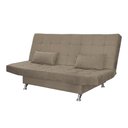 Ver imagem 2 de Sofá Cama Retrátil Reclinável 2 Lugares Gabriela com 2 Almofadas Suede Bege Escuro - Ninho Decor