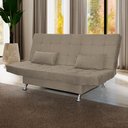 Ver imagem 1 de Sofá Cama Retrátil Reclinável 2 Lugares Gabriela com 2 Almofadas Suede Bege Escuro - Ninho Decor