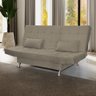Sofá Cama Retrátil Reclinável 2 Lugares Gabriela Com 2 Almofadas Suede Bege Escuro - Ninho Decor - 1