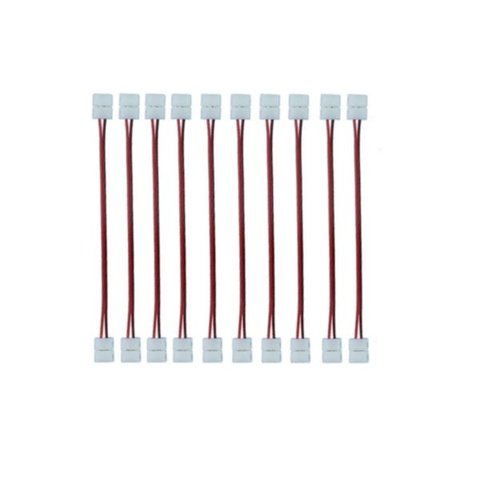 Kit 10 Emenda Rápida Extensão para Fita Led 2 Vias 5050 3528 2vias Plug Fêmea Conector Sem Solda