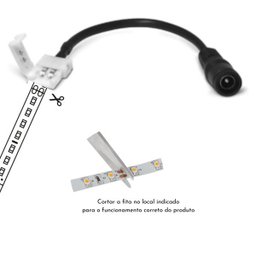 Kit 20 Emendas Fita de Led 3528 com Rabicho P4 Femea - 3