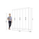 Ver imagem 4 de Guarda Roupa 6 Portas e 3 Gavetas C/ Espelho Interno Clara Branco - Panan