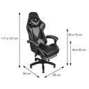 Ver imagem 5 de Cadeira de Escritório Gamer com Puff Ergonômico - Preta