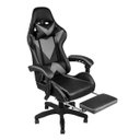 Ver imagem 1 de Cadeira de Escritório Gamer com Puff Ergonômico - Preta