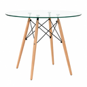 Ver imagem 6 de Mesa de Jantar Eames Eiffel Redonda 90cm Tampo Vidro: Design Moderno para Sala e Cozinha