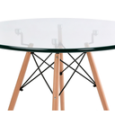 Ver imagem 2 de Mesa de Jantar Eames Eiffel Redonda 90cm Tampo Vidro: Design Moderno para Sala e Cozinha