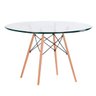 Mesa de Jantar Eiffel Redonda Tampo em Vidro - 90cm - 1