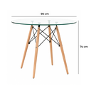 Ver imagem 2 de Mesa de Jantar Eames Eiffel Redonda 90cm Tampo Vidro: Design Moderno para Sala e Cozinha