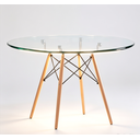 Ver imagem 3 de Mesa de Jantar Eames Eiffel Redonda 90cm Tampo Vidro: Design Moderno para Sala e Cozinha