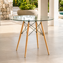 Ver imagem 5 de Mesa de Jantar Eames Eiffel Redonda 90cm Tampo Vidro: Design Moderno para Sala e Cozinha