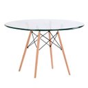 Ver imagem 1 de Mesa de Jantar Eames Eiffel Redonda 90cm Tampo Vidro: Design Moderno para Sala e Cozinha
