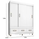 Ver imagem 6 de GuardaRoupa Araplac 20033 3 Portas Branco Flex