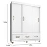 GuardaRoupa Araplac 20033 3 Portas Branco Flex - 6