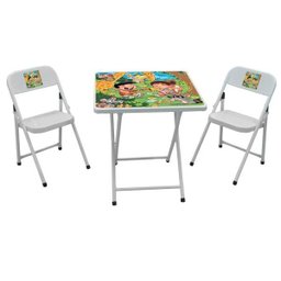 Conjunto Mesa e 2 Cadeiras Infantil Açomix Branca - 2
