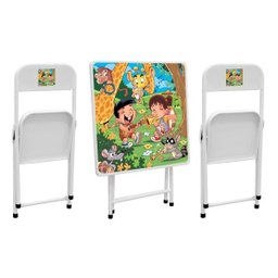Conjunto Mesa e 2 Cadeiras Infantil Açomix Branca - 1
